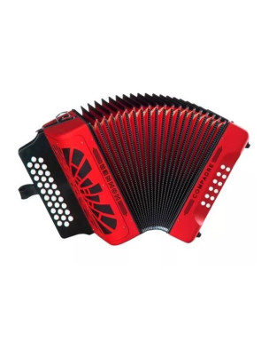 Acordeón FBbEb Hohner Compadre A-48441 Rojo