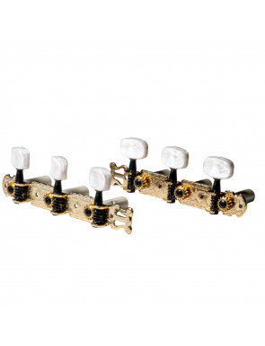 Clavijero Luthier Clásica JC88 Dorado combinado Negro con Lira