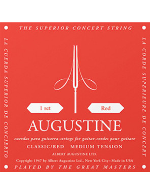 Juego Cuerdas Guitarra Clásica Augustine Roja