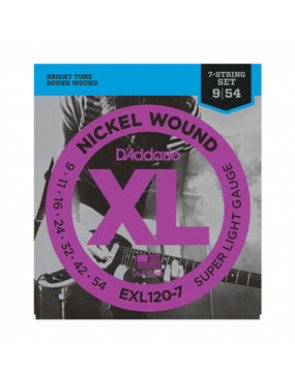 Juego Cuerdas Guitarra Eléctrica 7 Cuerdas D'Addario EXL-120-7 009-054