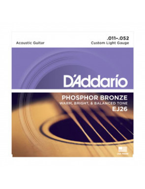 Juego Cuerdas Guitarra Acústica D'Addario EJ-26 011-052