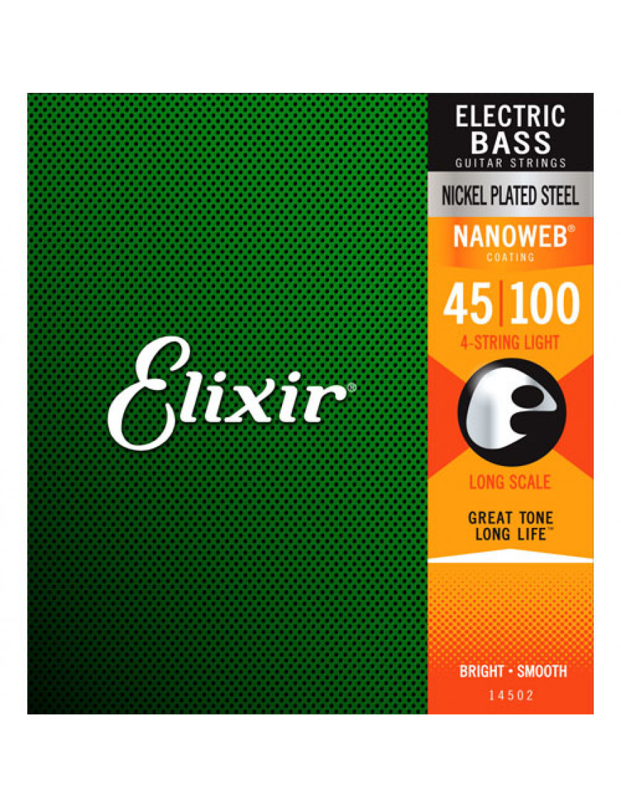 Juego Cuerdas Bajo Elixir Nickel 14052 (45-100)