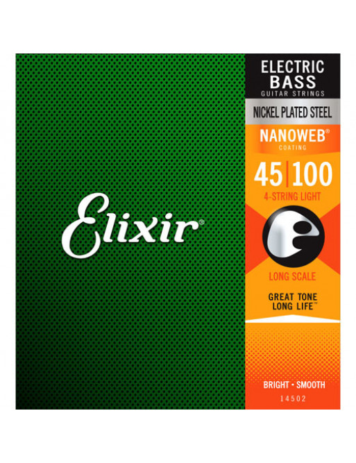 Juego Cuerdas Bajo Elixir Nickel 14052 (45-100)