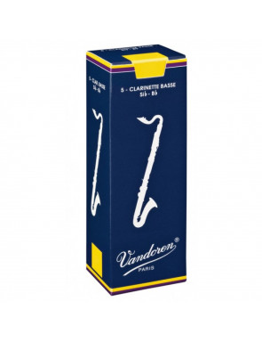 Caja 5 Cañas Clarinete Bajo Vandoren Tradicional 2 azul