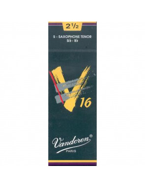 Caja 5 Cañas Saxo Tenor Vandoren V-16 2½ caja verde oscuro