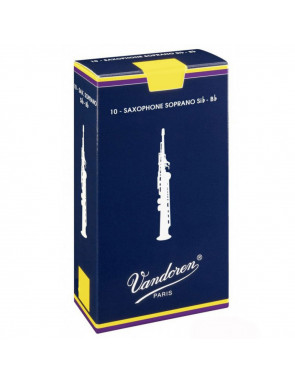 Caja 10 Cañas Saxo Soprano Vandoren Tradicional 3½ azul