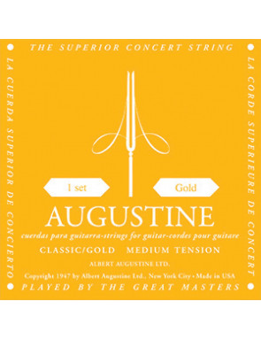Juego Cuerdas Guitarra Clásica Augustine Oro